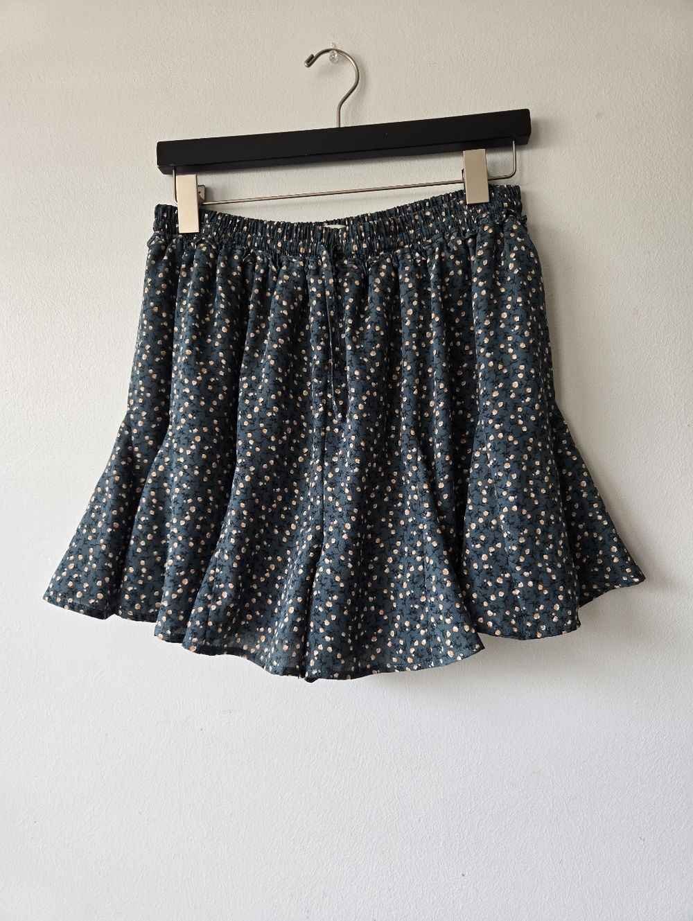Paper Crane Teal Floral Skort Large